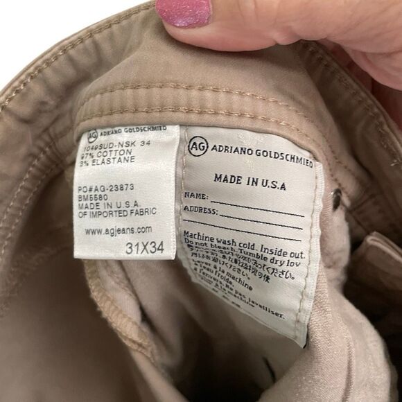 AG Adriano Goldschmied The Protégé Straight Leg Pants Tan Men’s *31 Read - Picture 6 of 6